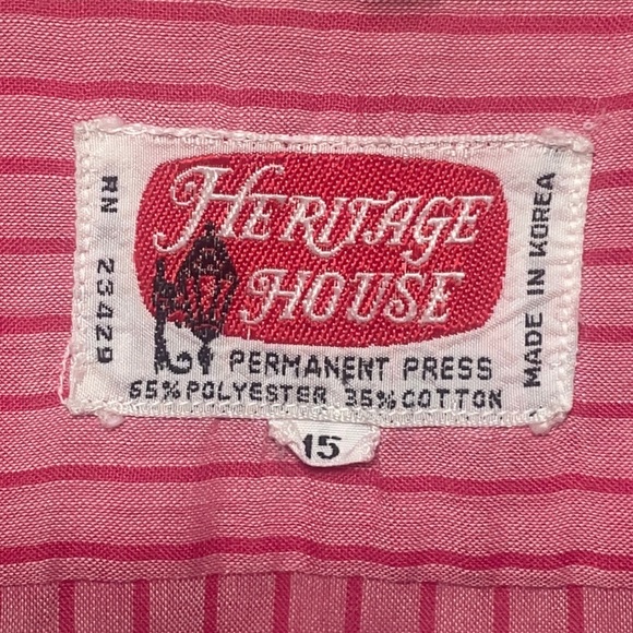 Vintage circa- 50's/60's Heritage House Casual Red Stripped Button Down Shirt! - Picture 2 of 11